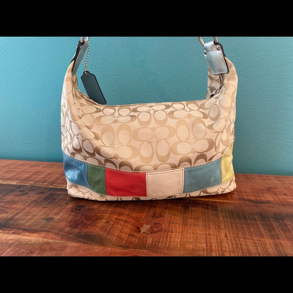 Signature Coach Patchwork Stripe Purse - Picture 5 of 6